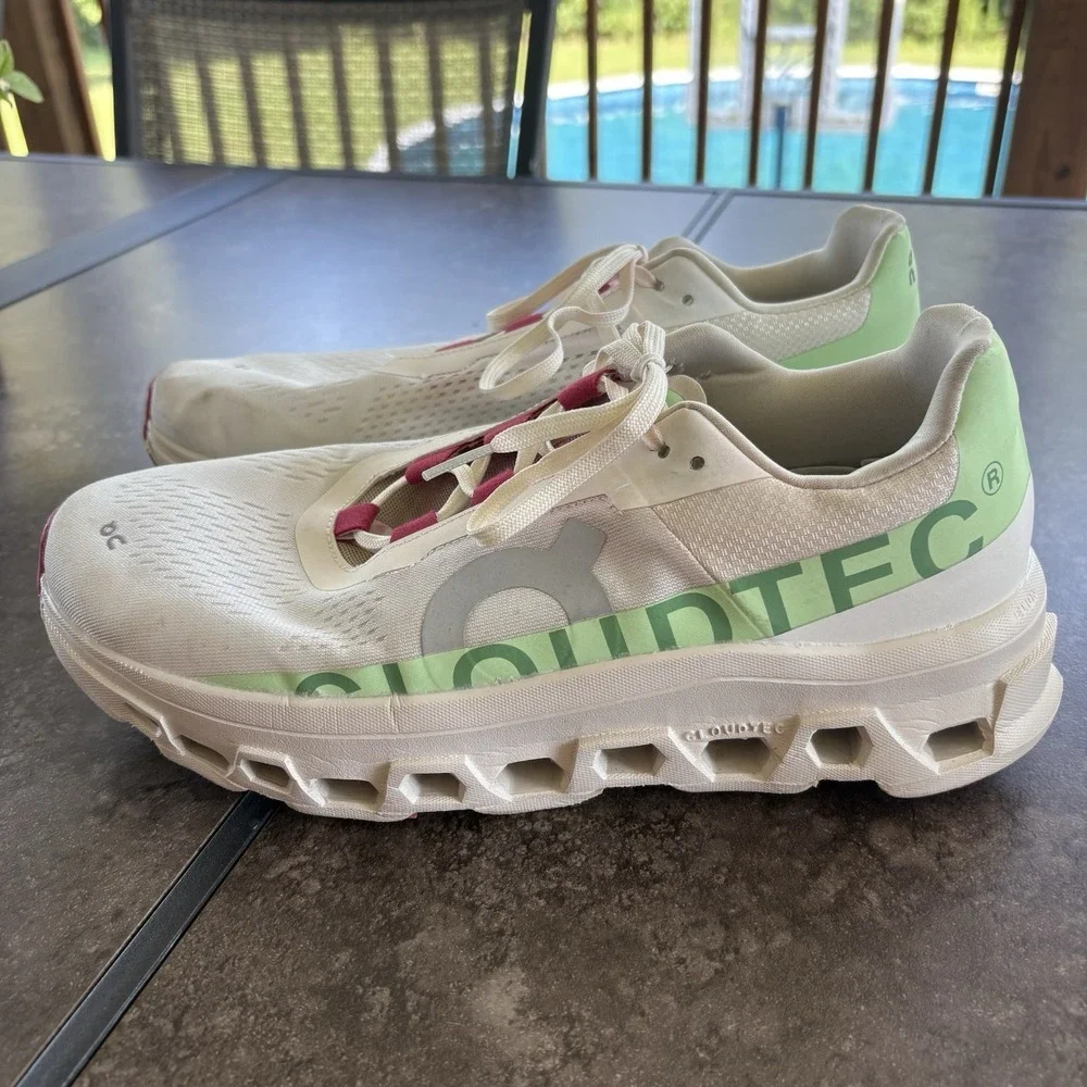 On Cloudmonster Men's 11 Women's 12 White Lima Road Running Athletic Sneakers